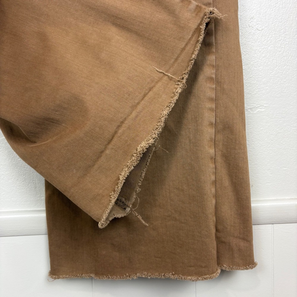 Oat New York‎ High Rise Wide Leg Cropped Jeans Size 8/29 Harvest Brown Raw Hems - Picture 6 of 14